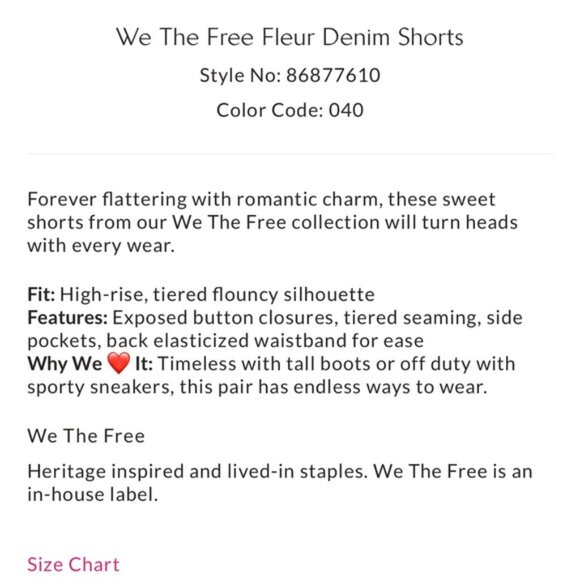 We The Free Fleur Denim Shorts Small - Picture 11 of 11